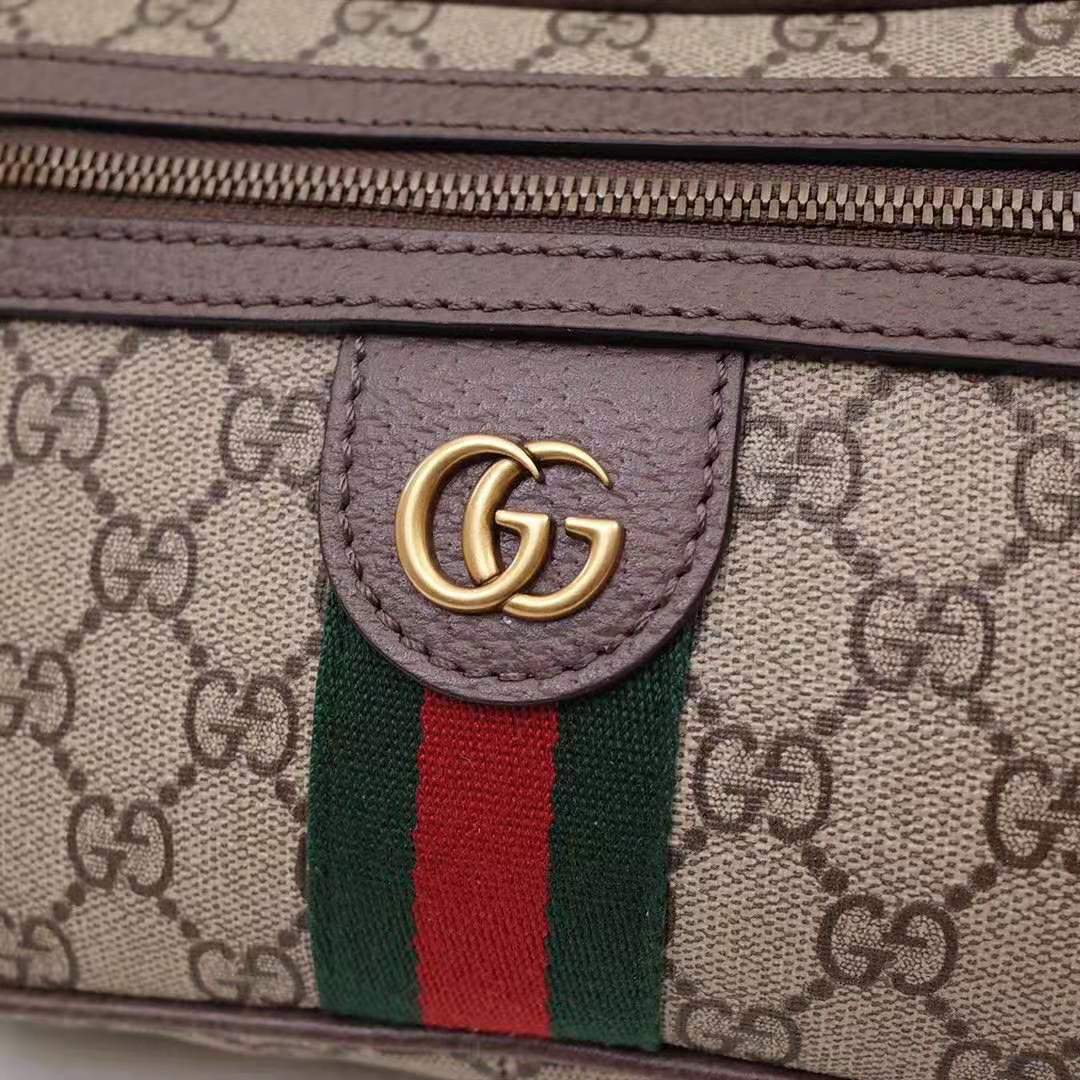G*u*i gg unisex ophidia gg belt bag in beige/ebony soft gg supreme canvas