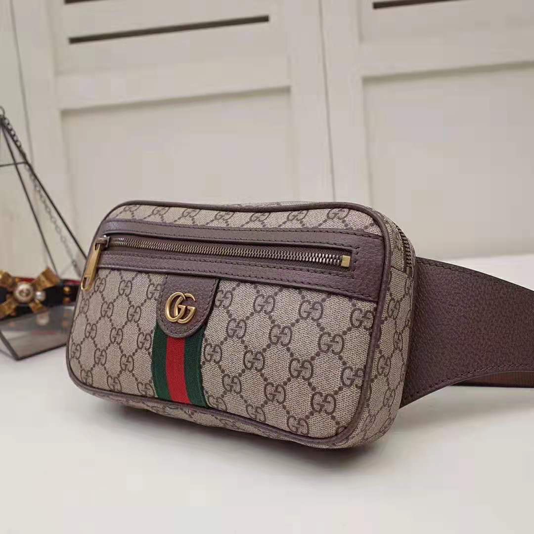G*u*i gg unisex ophidia gg belt bag in beige/ebony soft gg supreme canvas