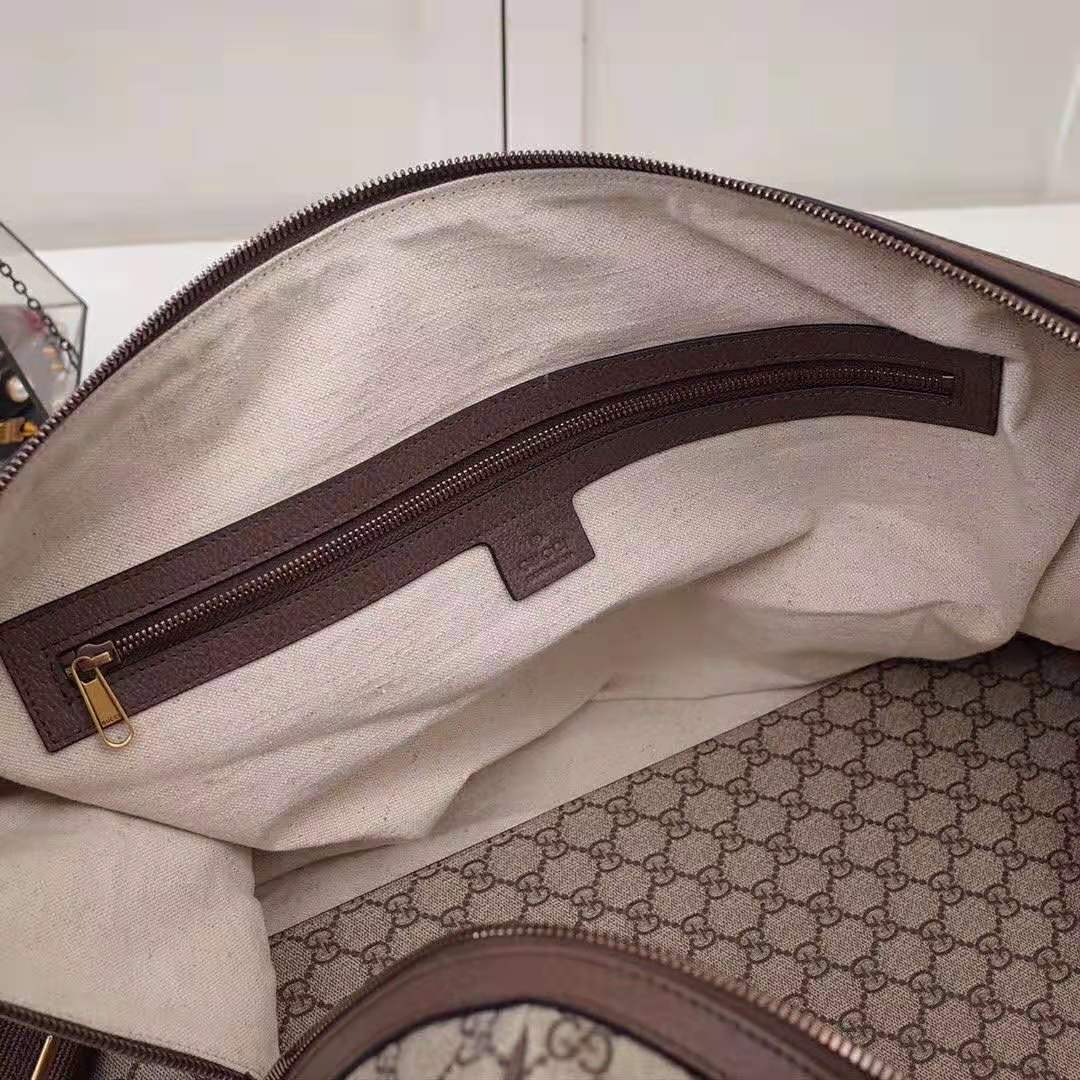G*u*i gg unisex ophidia gg large carry-on duffle in beige/ebony gg supreme canvas