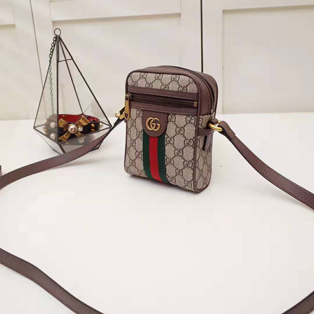 G*u*i gg unisex ophidia gg shoulder bag in beige/ebony gg supreme canvas