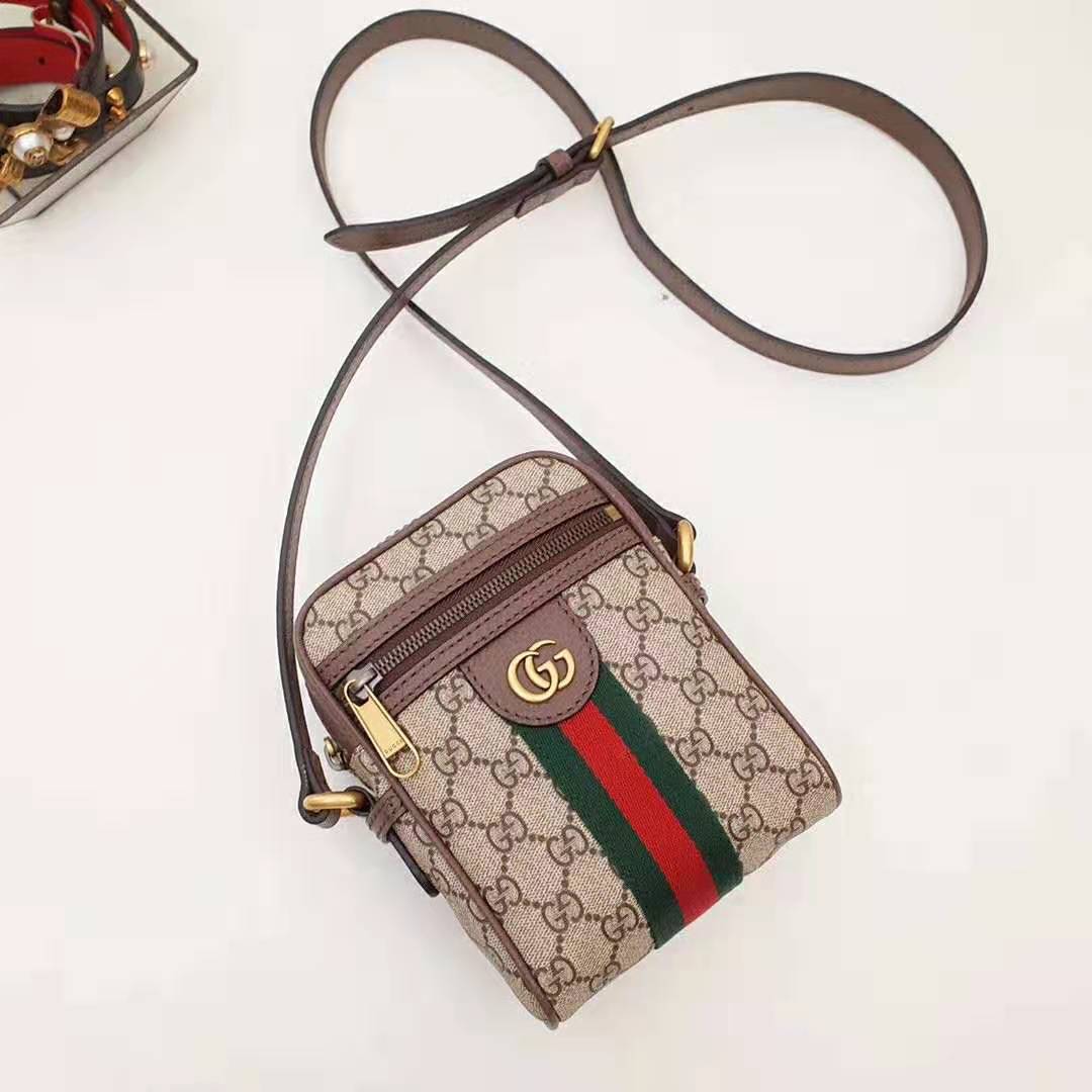 G*u*i gg unisex ophidia gg shoulder bag in beige/ebony gg supreme canvas