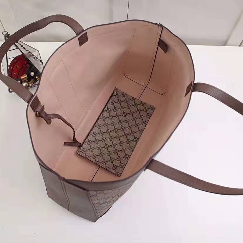 G*u*i gg unisex ophidia gg tote in beige/ebony gg supreme canvas