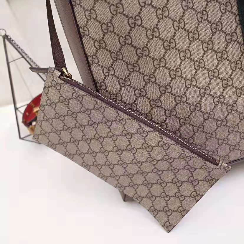 G*u*i gg unisex ophidia gg tote in beige/ebony gg supreme canvas