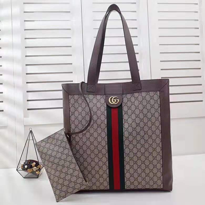 G*u*i gg unisex ophidia soft gg supreme large tote in beige/ebony gg supreme canvas