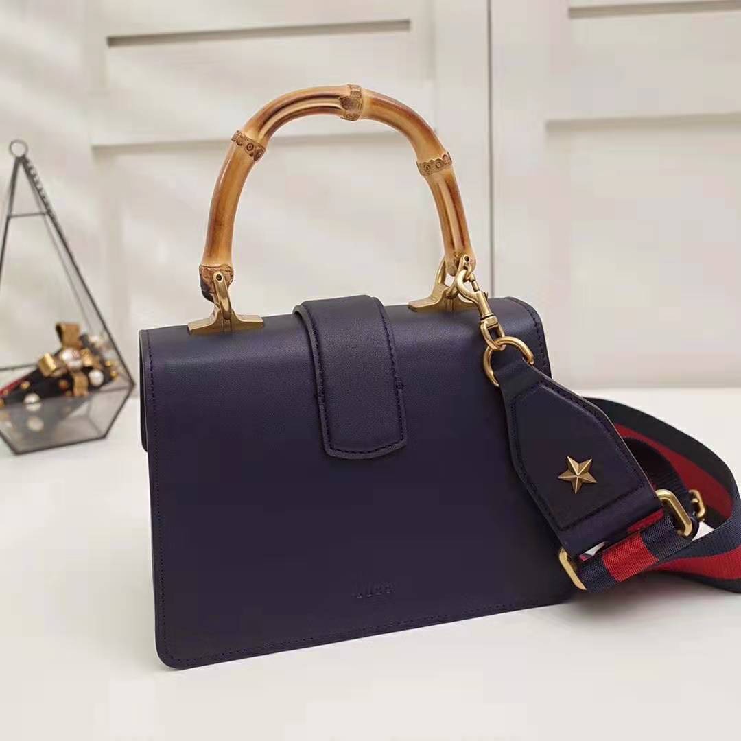 G*u*i gg women dionysus medium top handle bag in blue G*u*i green and hibiscus red leather