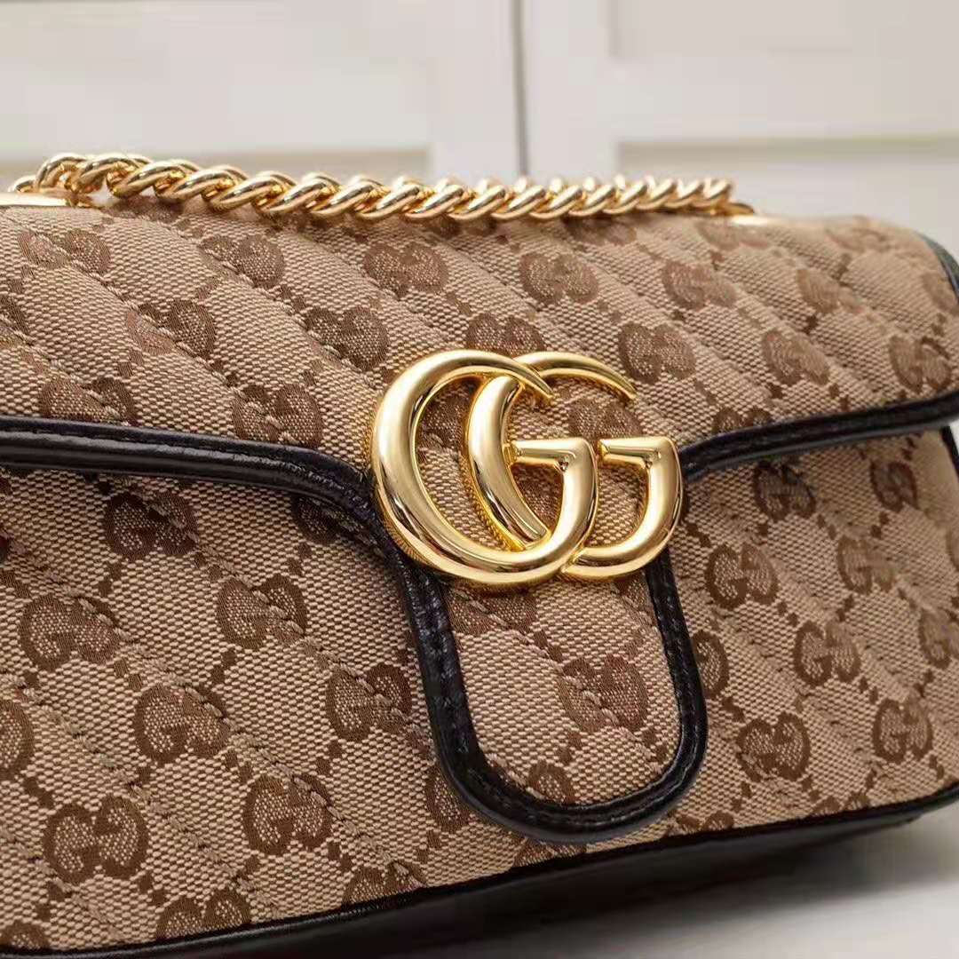 G*u*i gg women gg marmont mini bag in beige/ebony original gg canvas