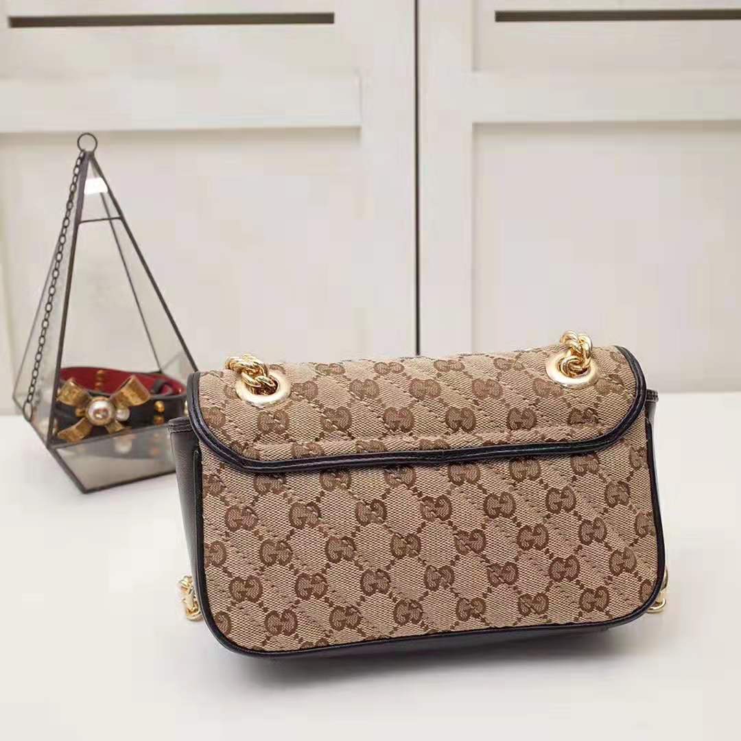 G*u*i gg women gg marmont mini bag in beige/ebony original gg canvas