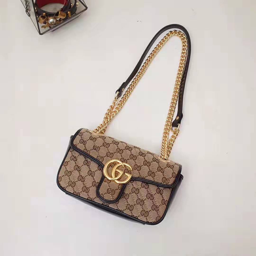G*u*i gg women gg marmont mini bag in beige/ebony original gg canvas