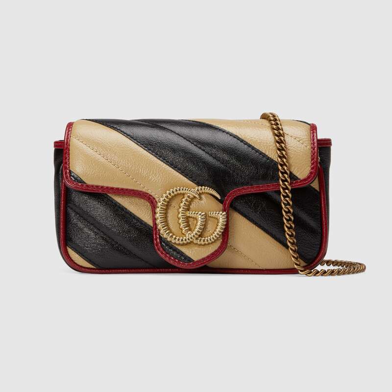 G*u*i gg women gg marmont super mini bag in diagonal matelassé leather