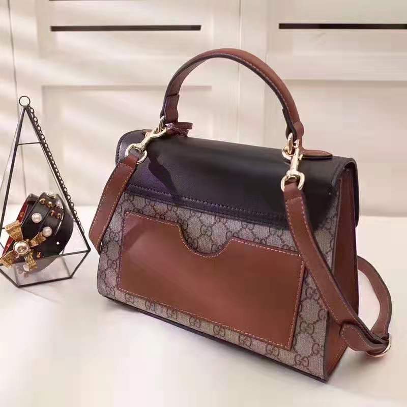G*u*i gg women gg padlock small gg top handle bag in beige gg supreme canvas