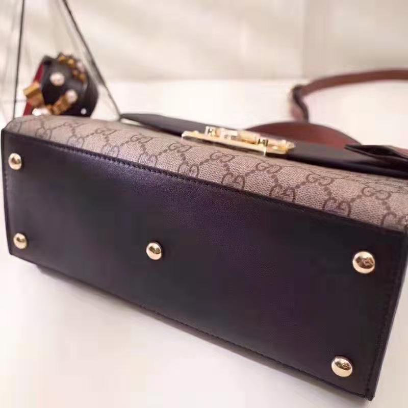 G*u*i gg women gg padlock small gg top handle bag in beige gg supreme canvas