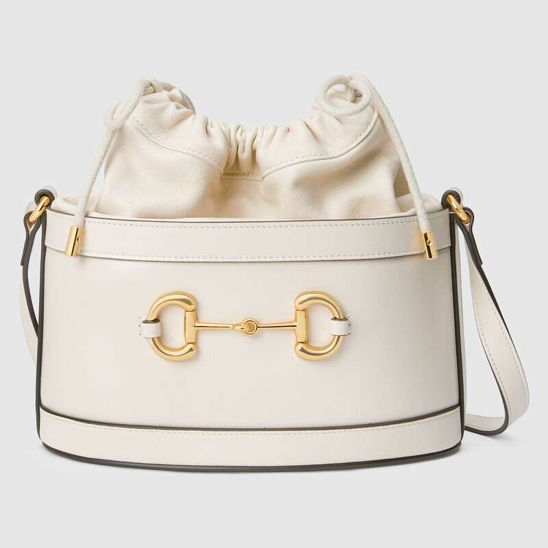 G*u*i gg women G*u*i 1955 horsebit bucket bag in textured leather bottom