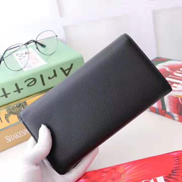 G*u*i gg women G*u*i zumi grainy leather continental wallet-black