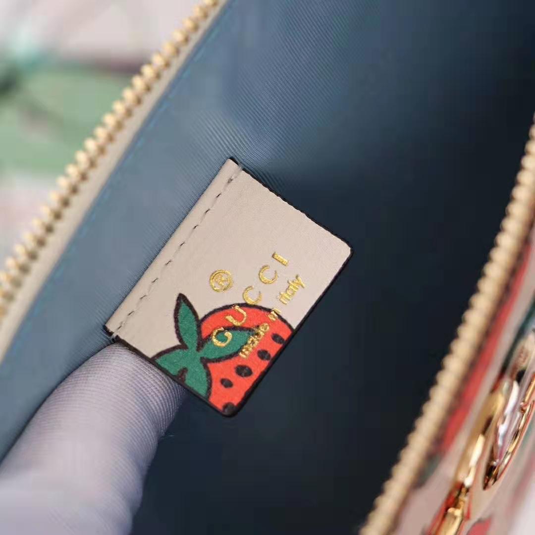 G*u*i gg women G*u*i zumi strawberry print pouch in ivory leather