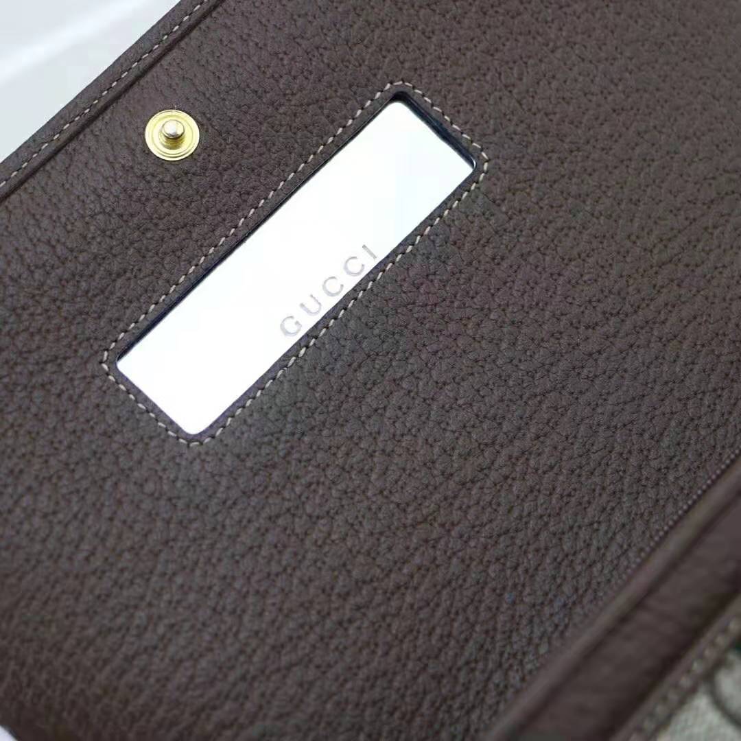G*u*i gg women ophidia gg chain wallet in beige/ebony gg supreme canvas
