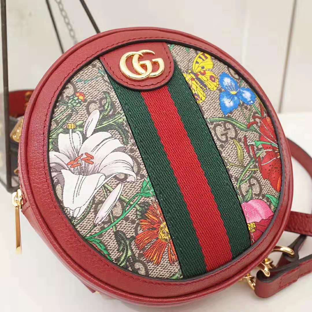 G*u*i gg women ophidia gg flora mini backpack in beige/ebony gg supreme canvas