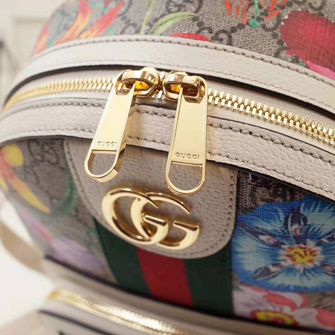 G*u*i gg women ophidia gg flora small backpack in beige/ebony gg supreme canvas
