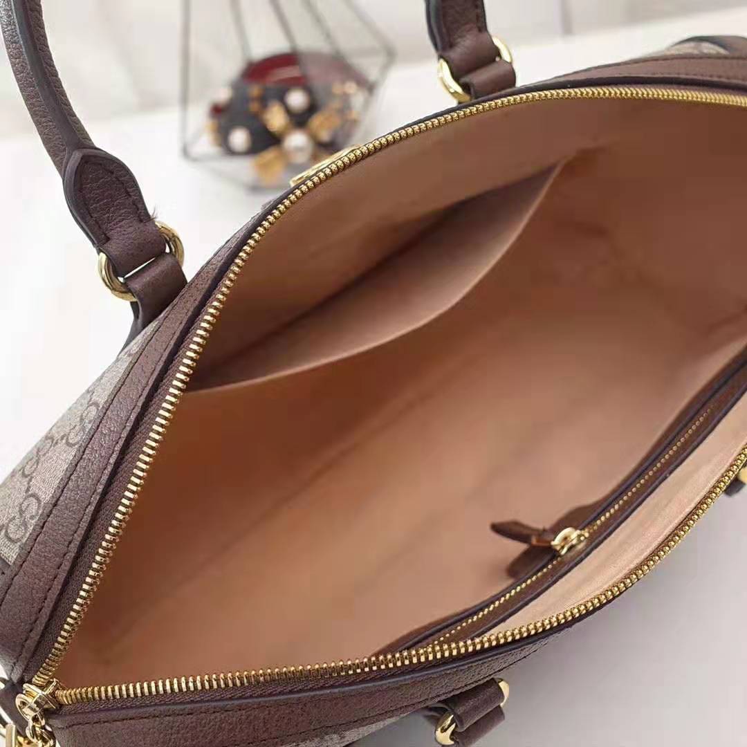 G*u*i gg women ophidia gg medium top handle bag in beige gg supreme canvas