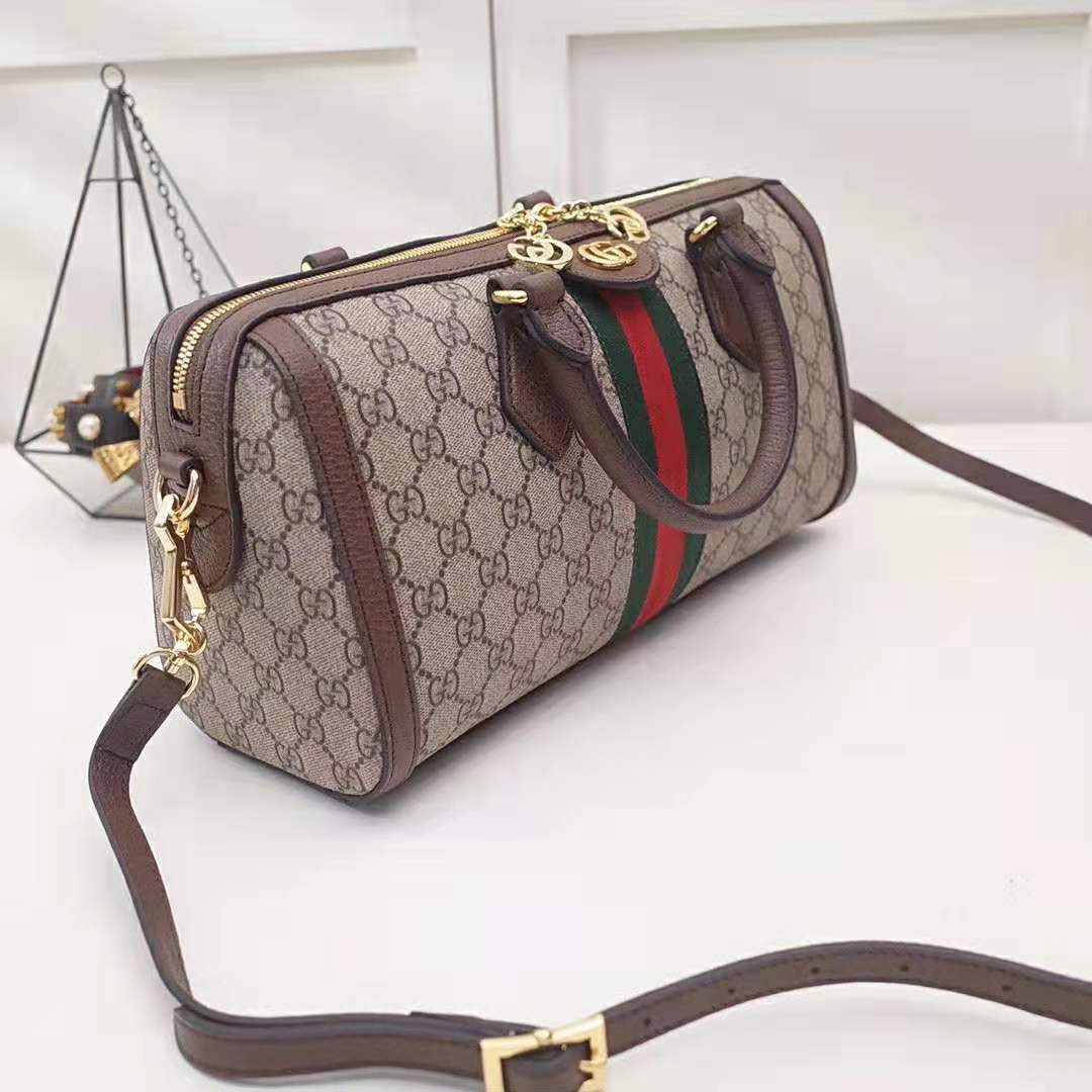 G*u*i gg women ophidia gg medium top handle bag in beige gg supreme canvas