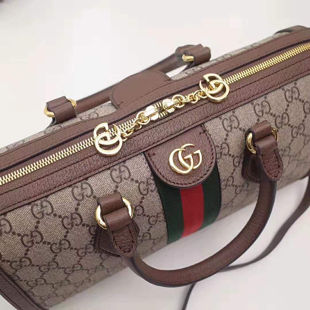 G*u*i gg women ophidia gg medium top handle bag in beige gg supreme canvas