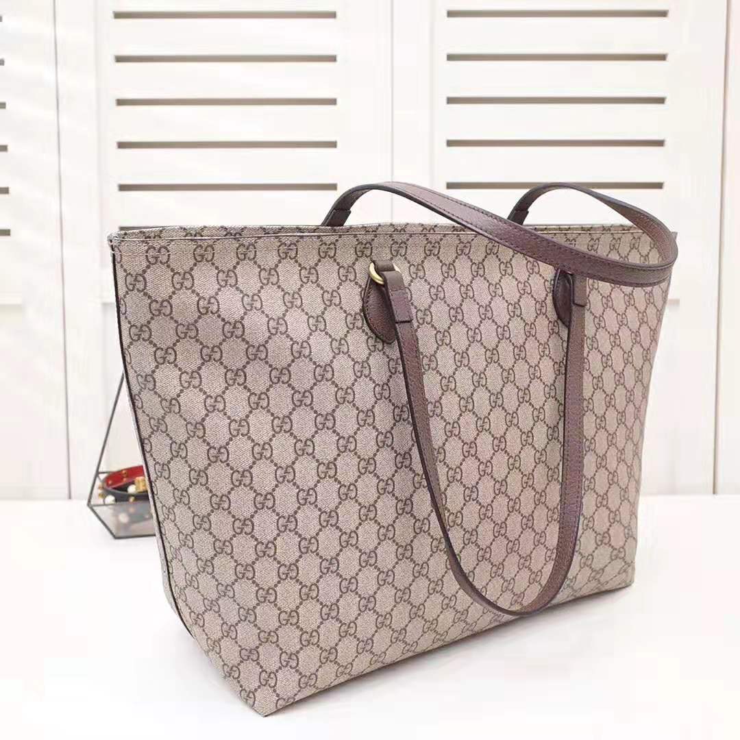 G*u*i gg women ophidia gg medium tote in beige/ebony soft gg supreme