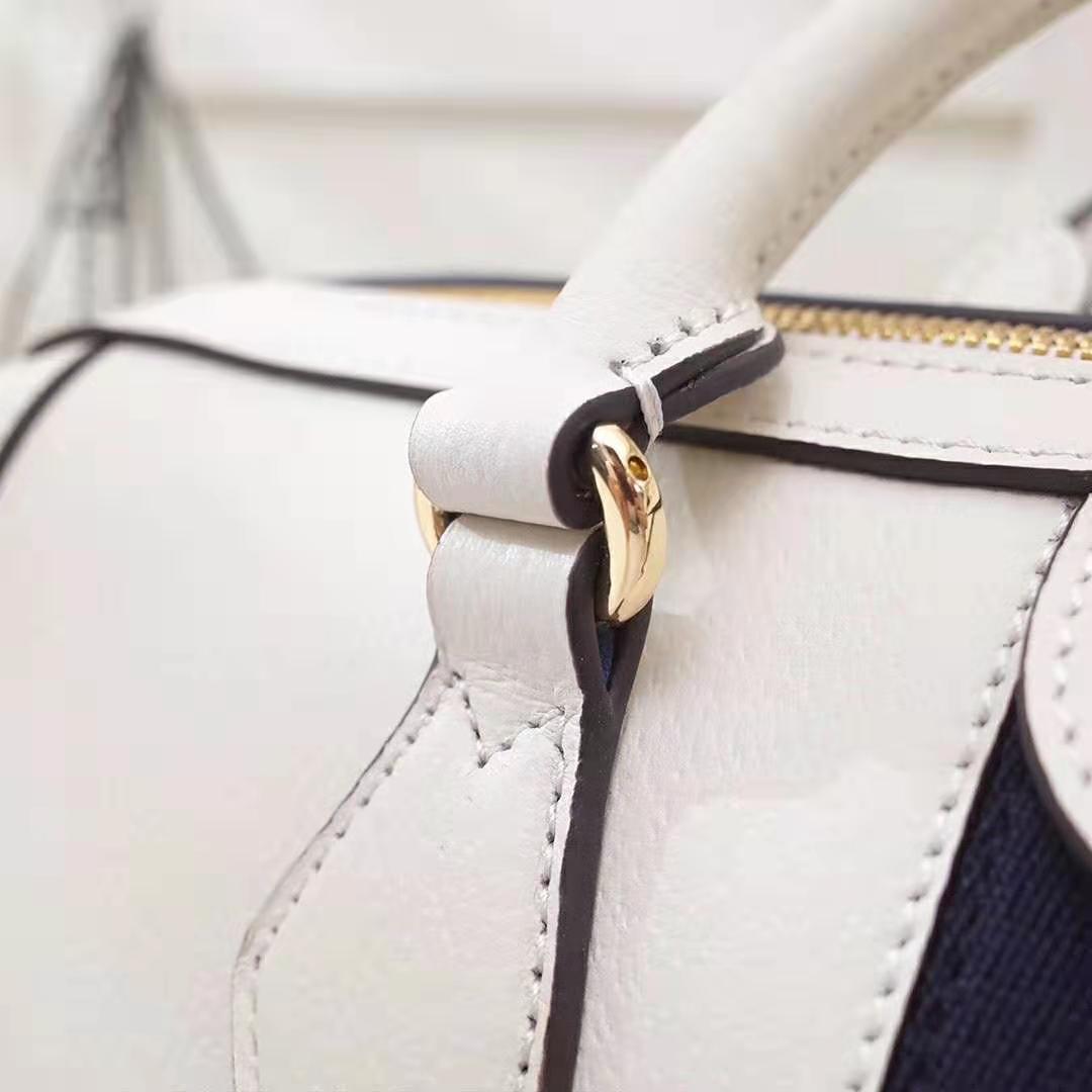 G*u*i gg women ophidia medium top handle bag in white leather