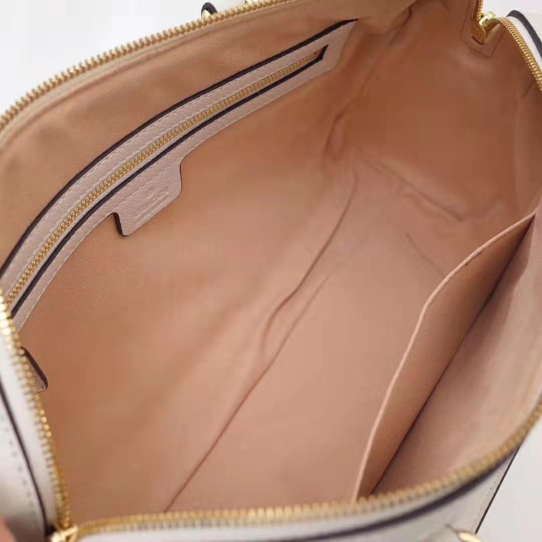 G*u*i gg women ophidia medium top handle bag in white leather