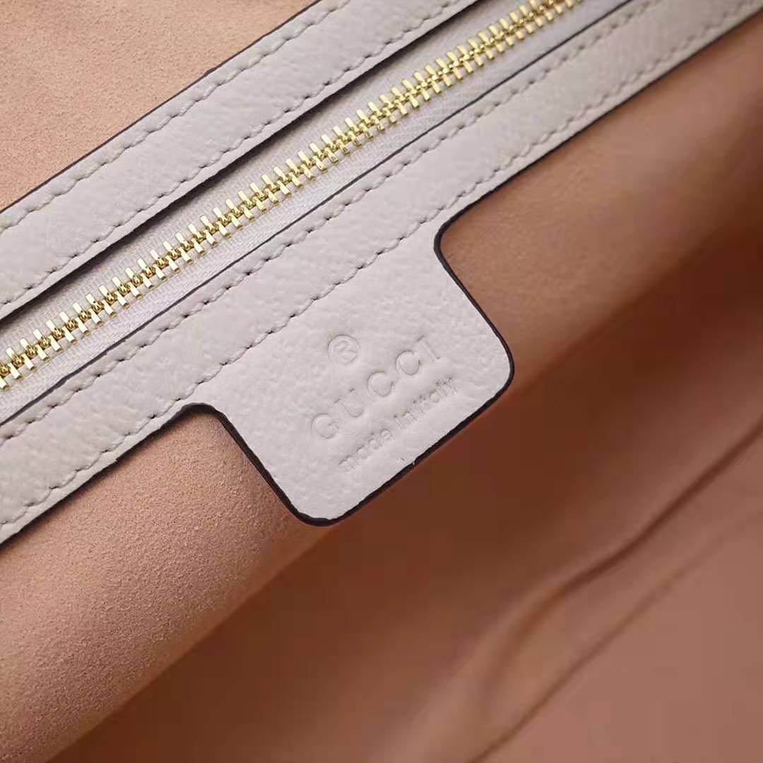 G*u*i gg women ophidia medium top handle bag in white leather