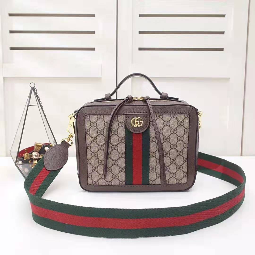 G*u*i gg women ophidia small gg shoulder bag in beige/ebony gg supreme canvas
