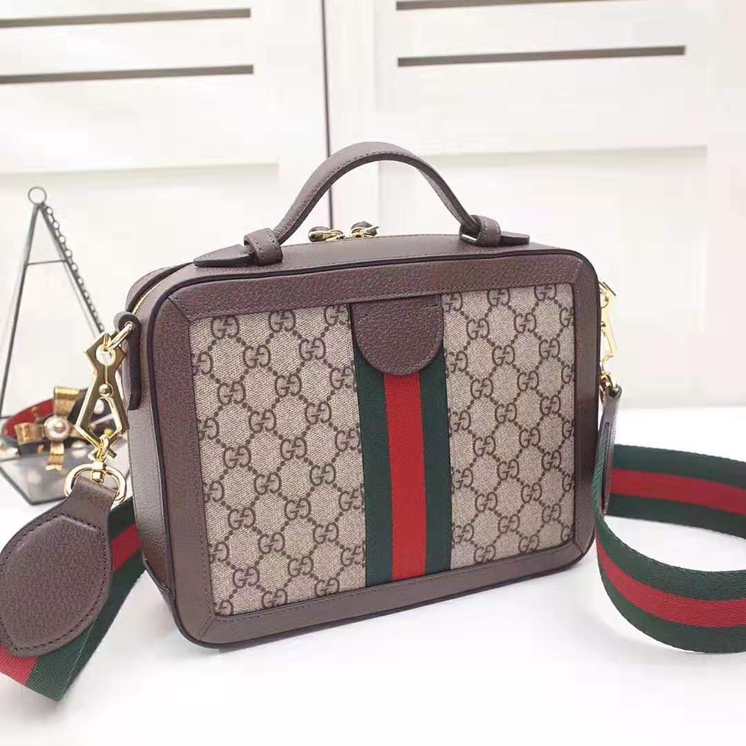 G*u*i gg women ophidia small gg shoulder bag in beige/ebony gg supreme canvas
