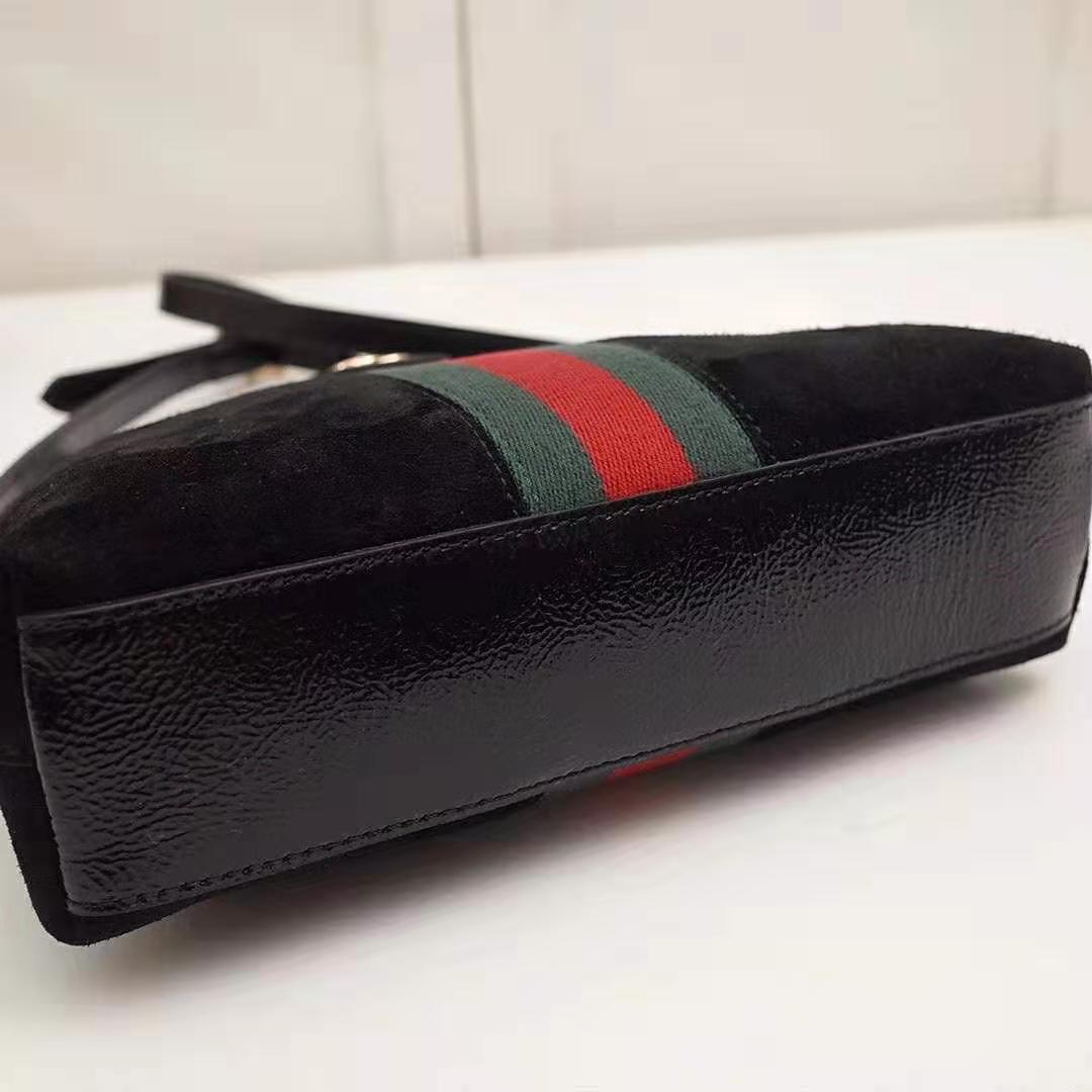 G*u*i gg women ophidia small shoulder bag in black suede leather