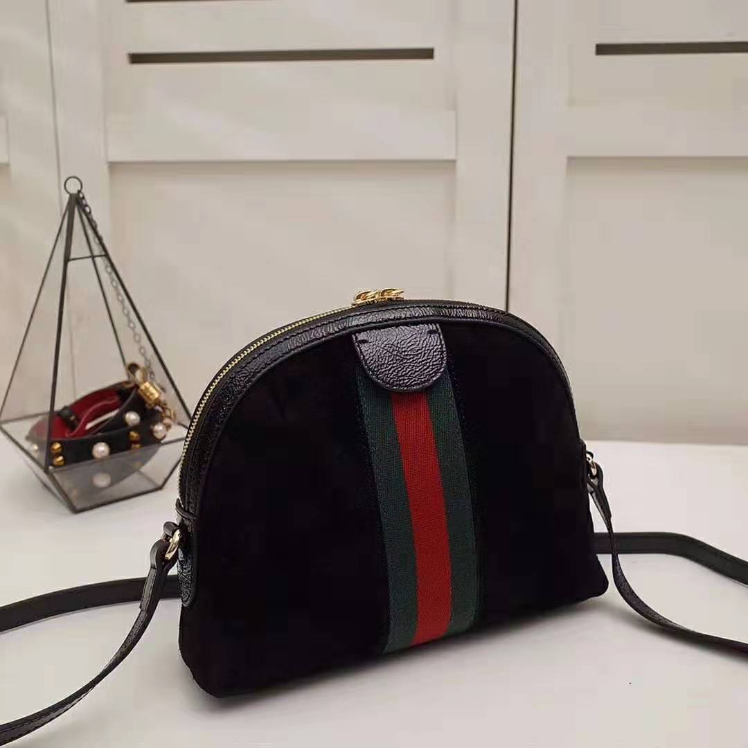 G*u*i gg women ophidia small shoulder bag in black suede leather