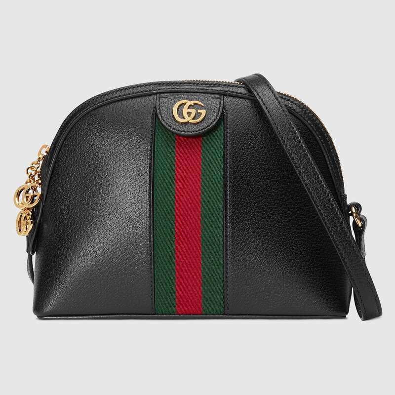 G*u*i gg women ophidia small shoulder bag in leather green and red web