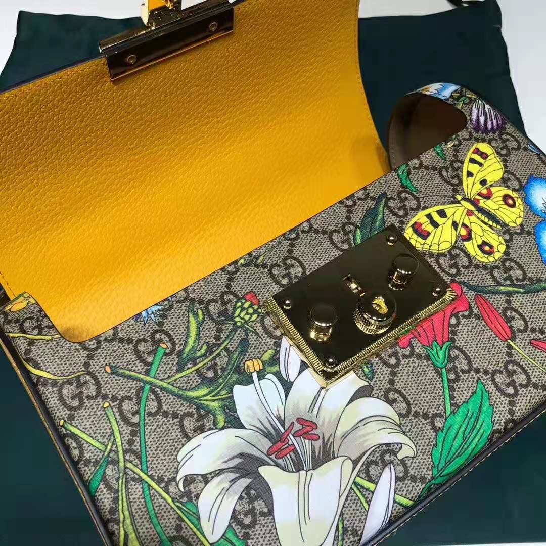 G*u*i gg women padlock gg flora small bamboo shoulder bag