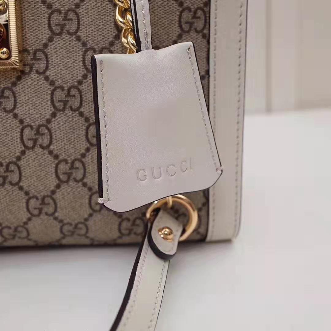 G*u*i gg women padlock gg small shoulder bag in beige/ebony gg supreme canvas