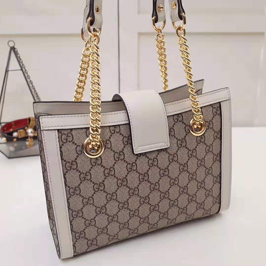 G*u*i gg women padlock gg small shoulder bag in beige/ebony gg supreme canvas