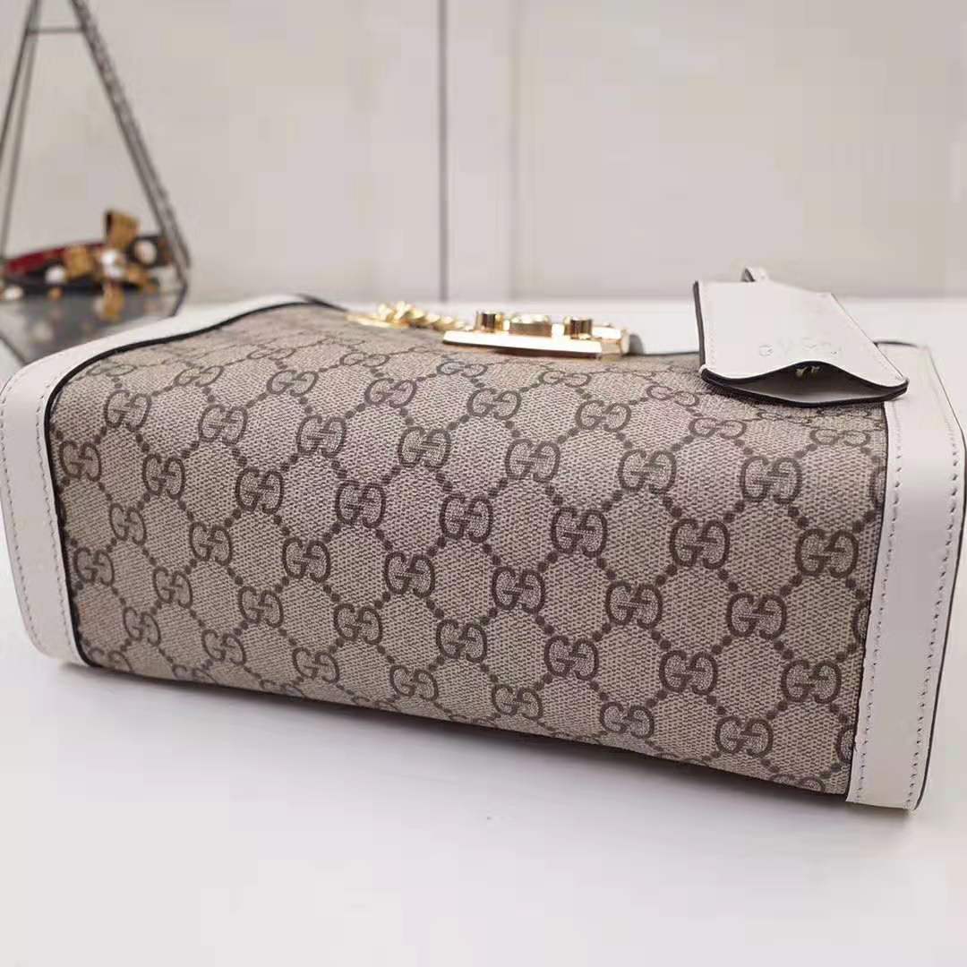 G*u*i gg women padlock gg small shoulder bag in beige/ebony gg supreme canvas