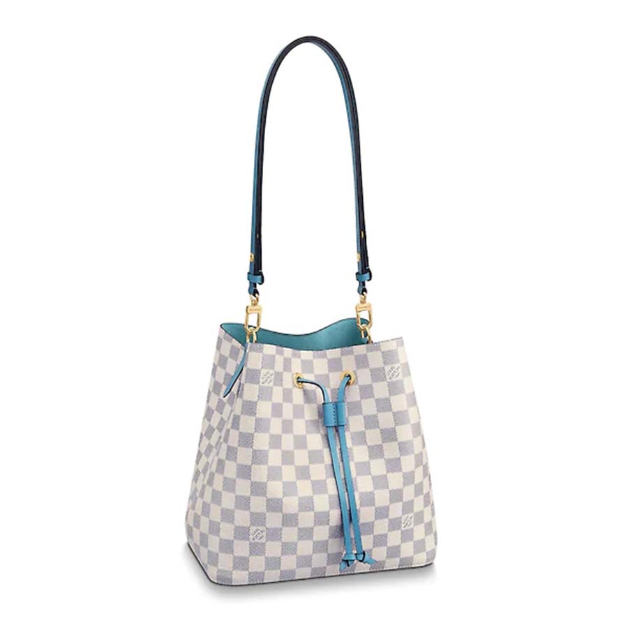Louis Vuitton LV Women NéoNoé Bucket Bag in Damier Azur Canvas