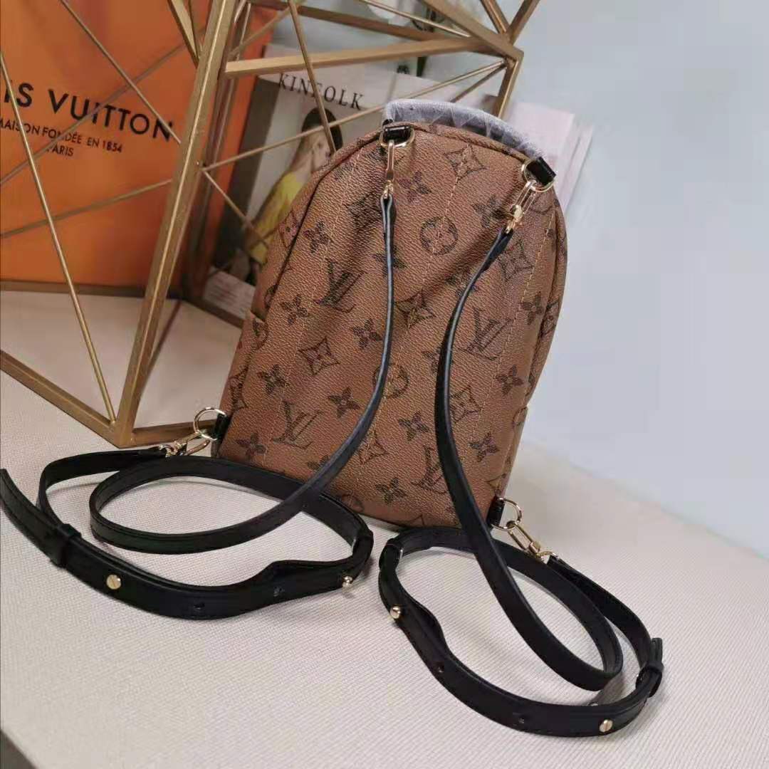 Louis Vuitton LV Women Palm Springs Mini in Monogram Reverse Coated Canvas-Brown