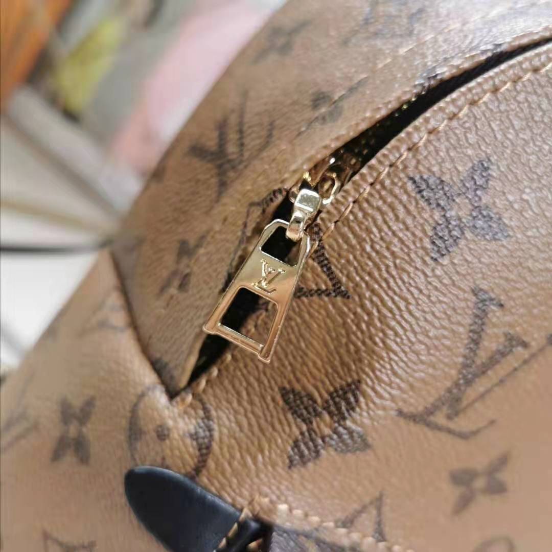 Louis Vuitton LV Women Palm Springs Mini in Monogram Reverse Coated Canvas-Brown