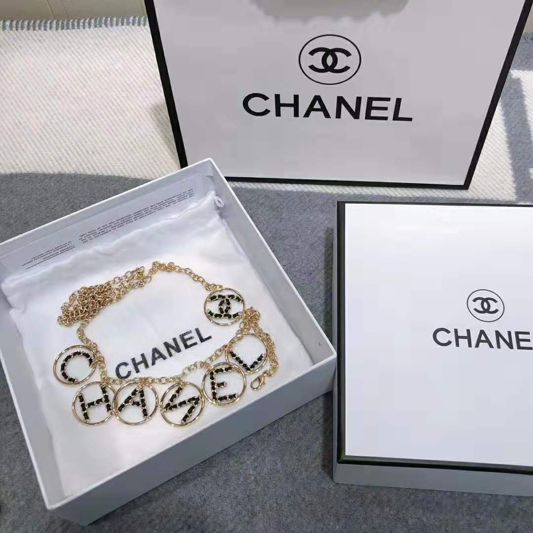 Chanel Women Calfskin & Gold-Tone Metal Belt-Gold