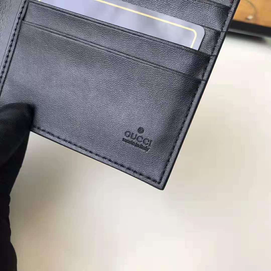 G*u*i gg men gg supreme wallet with wolf in black and grey gg supreme canvas