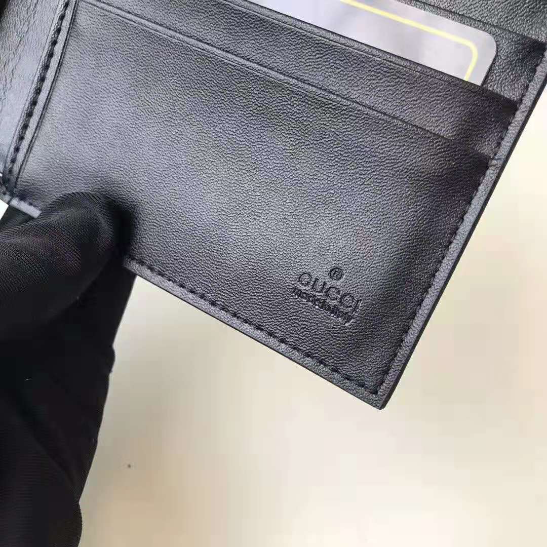 G*u*i gg men kingsnake print gg supreme wallet in black/grey gg supreme canvas