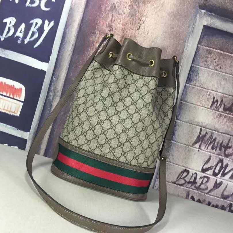 G*u*i gg women ophidia gg bucket bag in beige and ebony gg supreme canvas