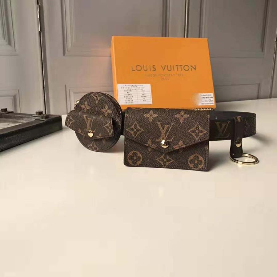 Louis Vuitton LV Unisex Daily Multi Pocket 30mm Belt-Brown