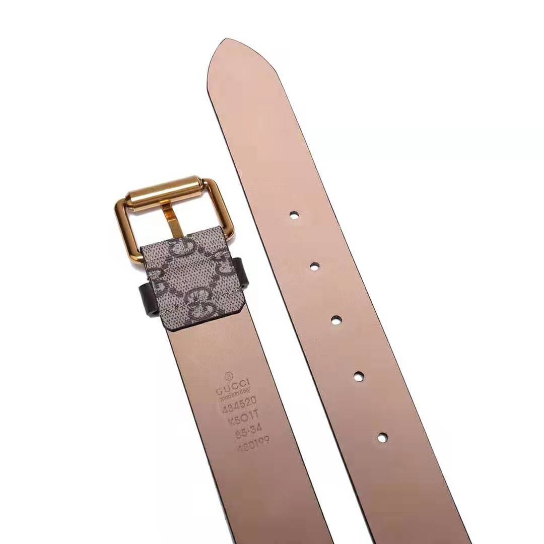 G*u*i unisex gg supreme belt with kingsnake print in beige/ebony gg supreme canvas