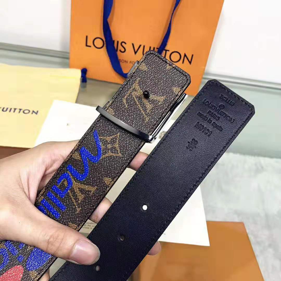 Louis Vuitton LV Initiales 40mm Belt in Monogram Canvas-Brown