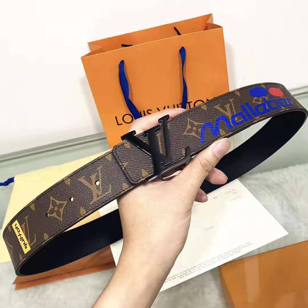 Louis Vuitton LV Initiales 40mm Belt in Monogram Canvas-Brown