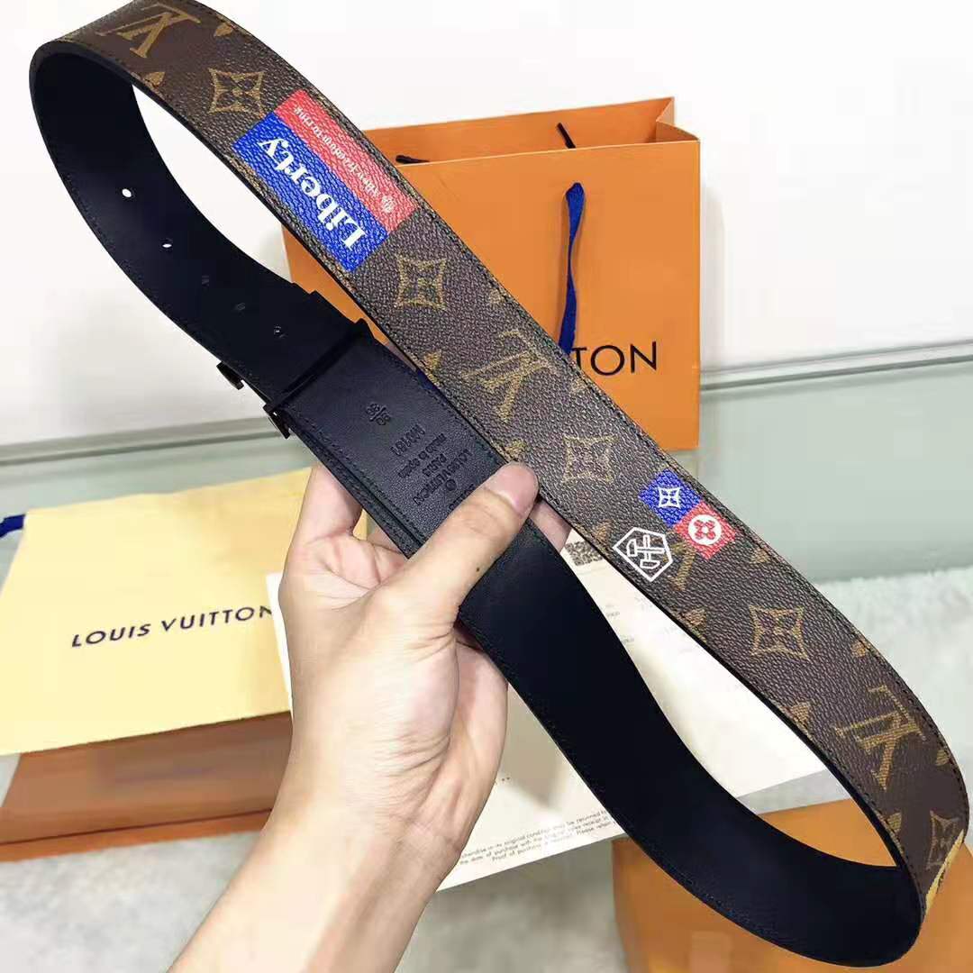 Louis Vuitton LV Initiales 40mm Belt in Monogram Canvas-Brown
