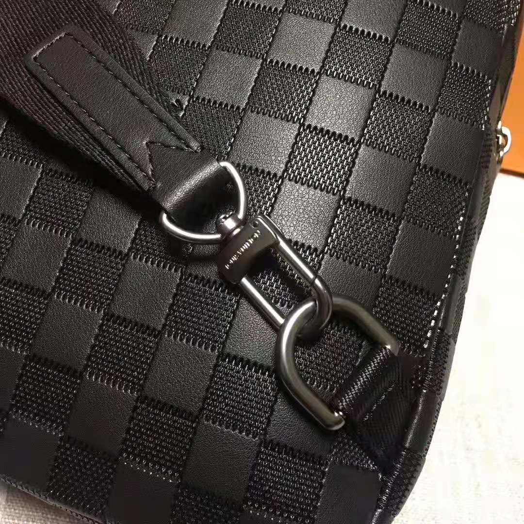 Louis Vuitton LV Men Avenue Sling Bag in Damier Infini Leather-Black